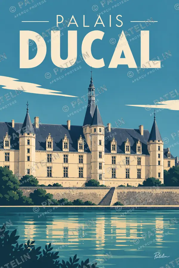 Illustration Nevers — Le palais ducal, style Pop