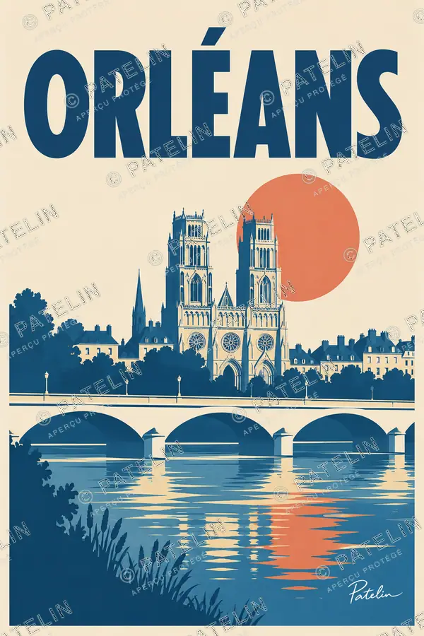 Illustration Orléans — Orléans, style Minimal