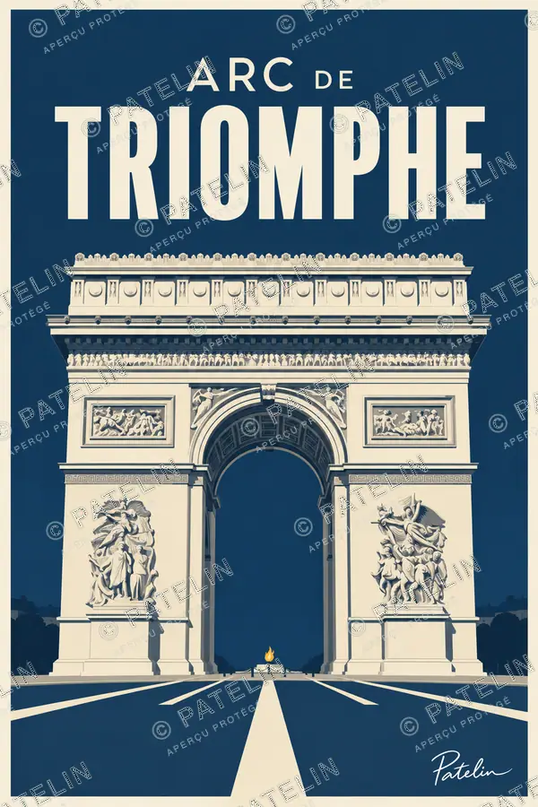 Illustration Paris — L’Arc de Triomphe, style Minimal