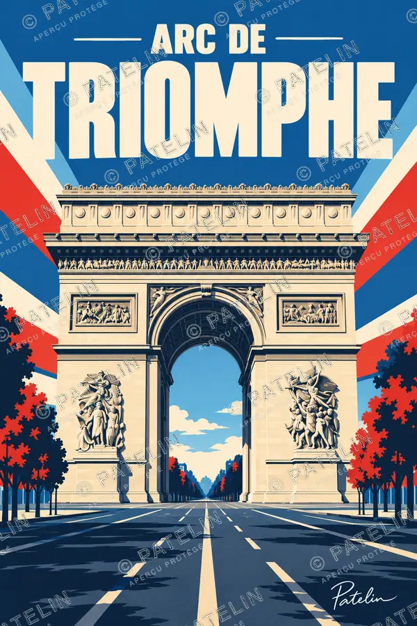 Illustration Paris — L’Arc de Triomphe, style Pop