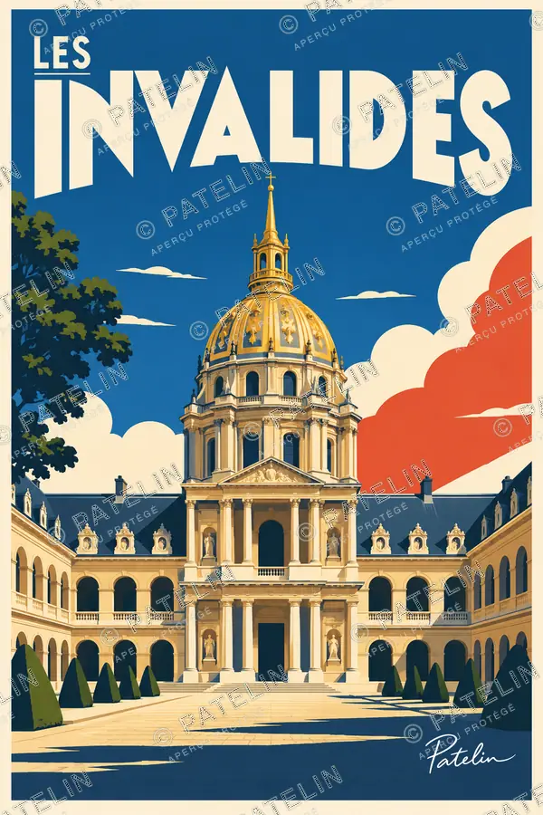 Illustration Paris — Les Invalides, style Pop