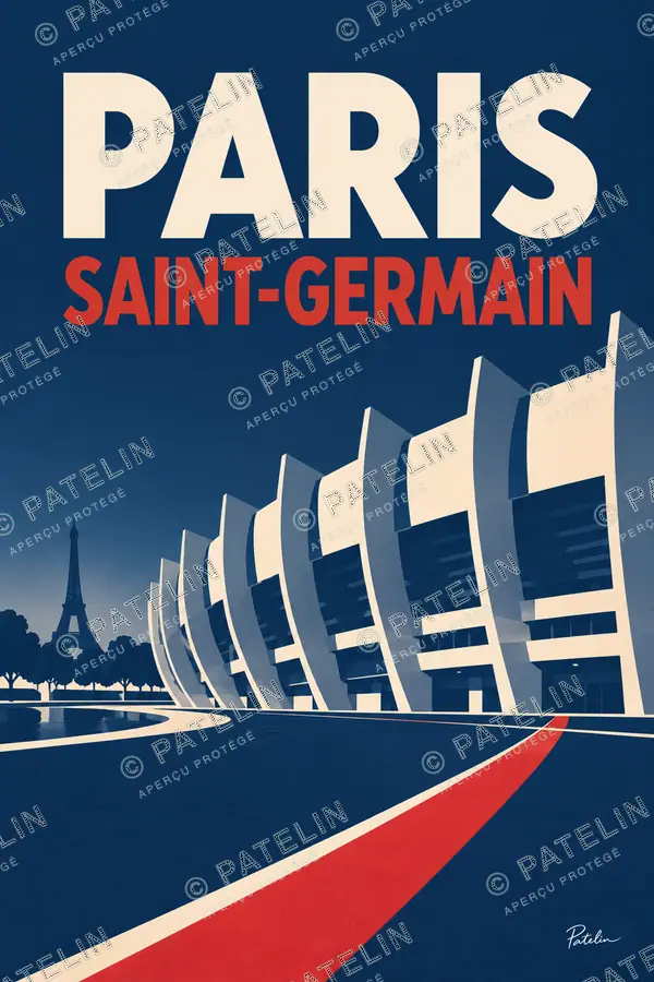 Illustration Paris — Paris Saint-Germain, style Minimal