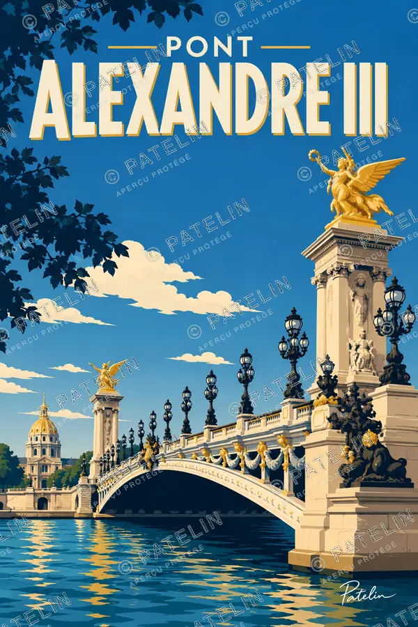Illustration Paris — Le pont Alexandre III, style Pop