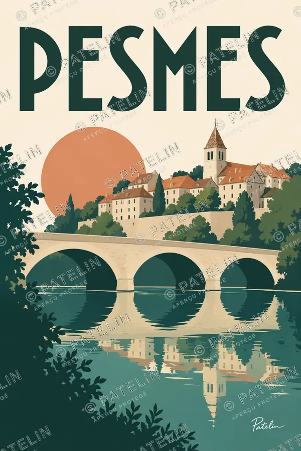 Illustration Pesmes — Pesmes, style Minimal