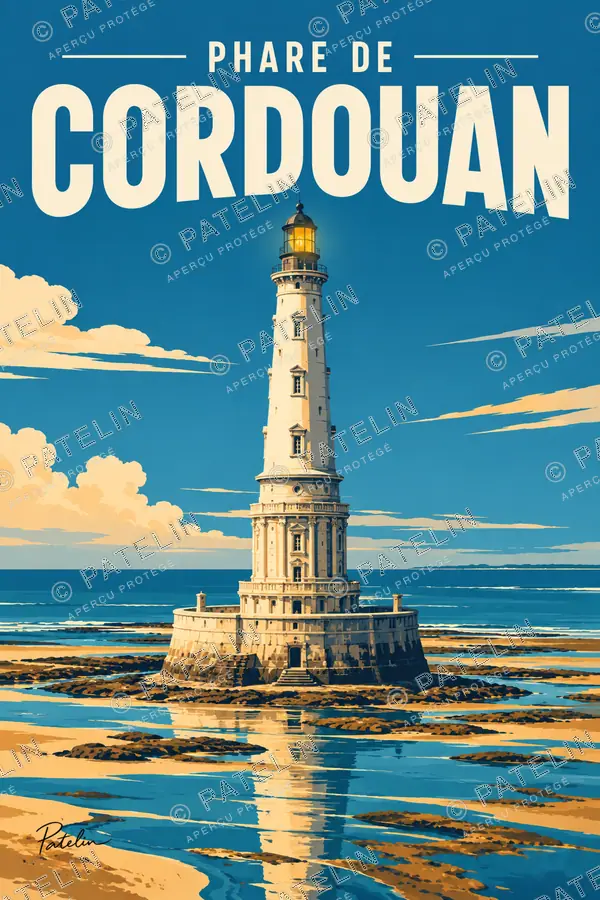 Illustration Phare de Cordouan — Phare de Cordouan, style Pop