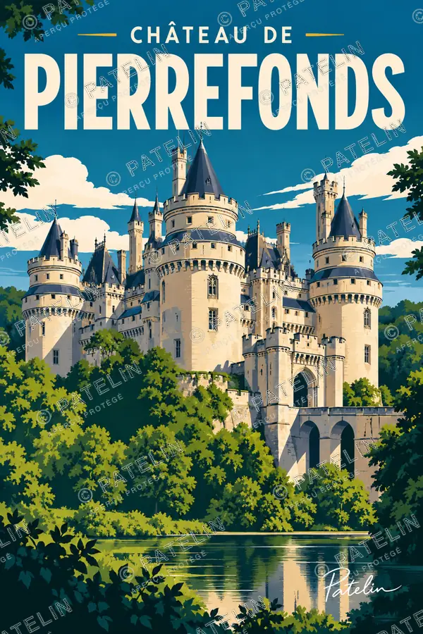 Illustration Pierrefonds — Le château de Pierrefonds, style Pop