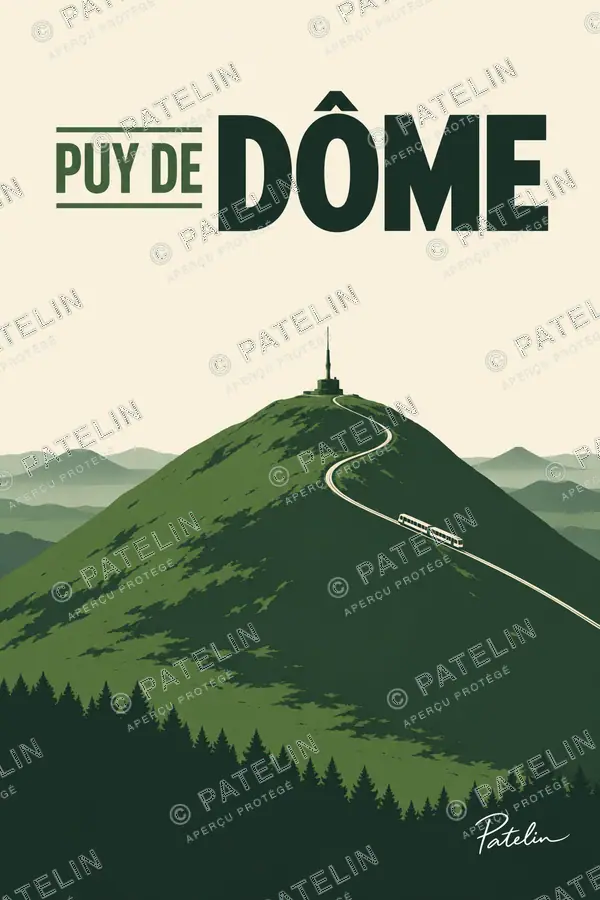 Illustration Puy de Dôme — Puy de Dôme, style Minimal