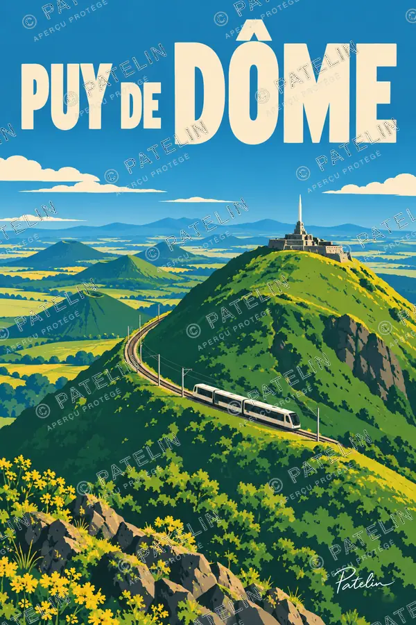 Illustration Puy de Dôme — Puy de Dôme, style Pop