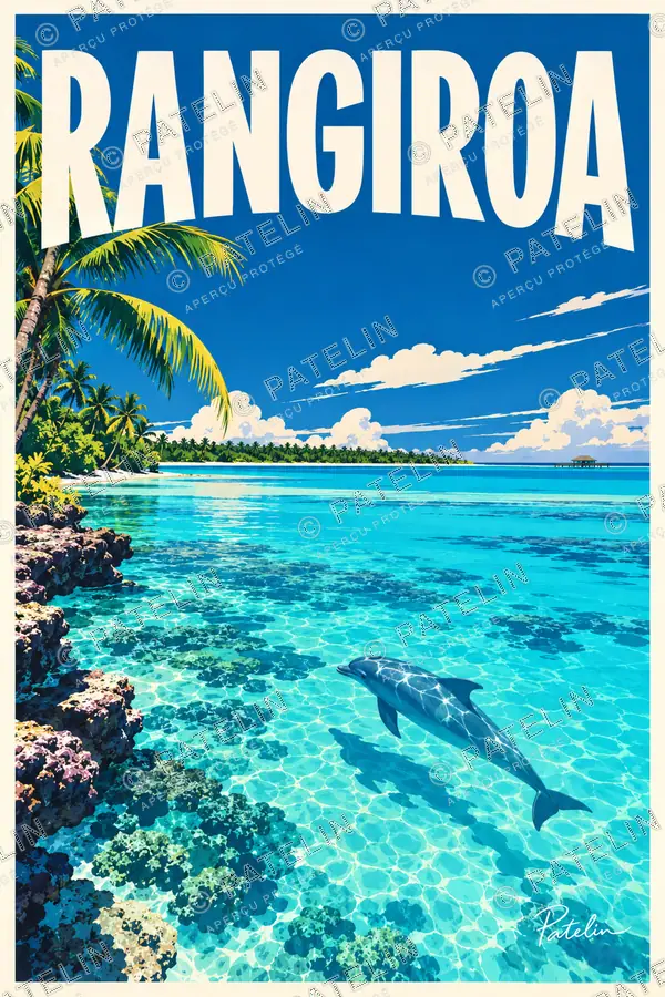Illustration Rangiroa — Rangiroa, style Pop