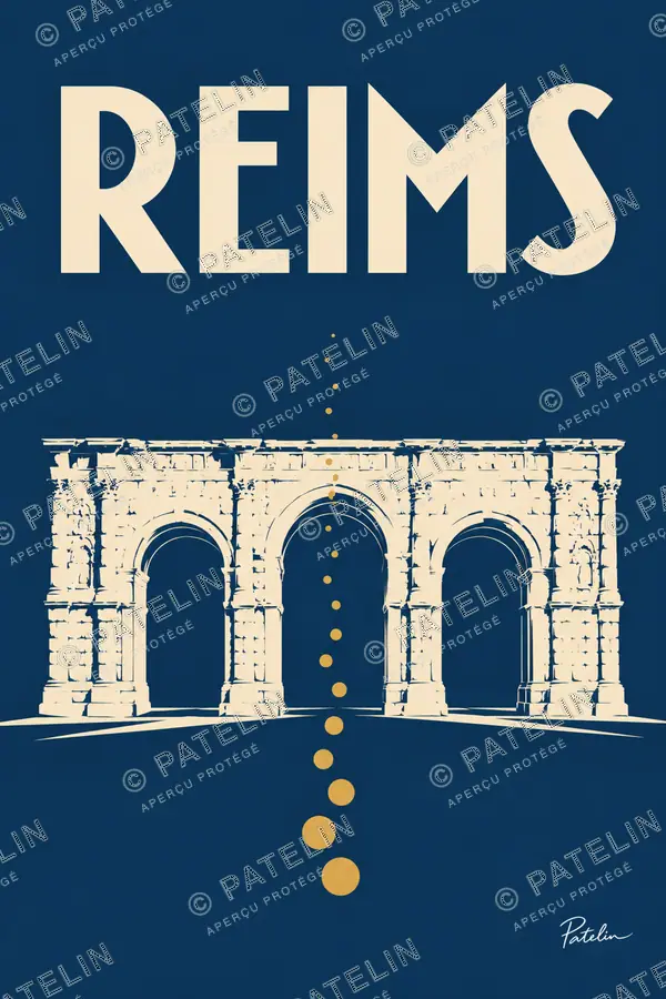 Illustration Reims — Reims — autre vue, style Minimal