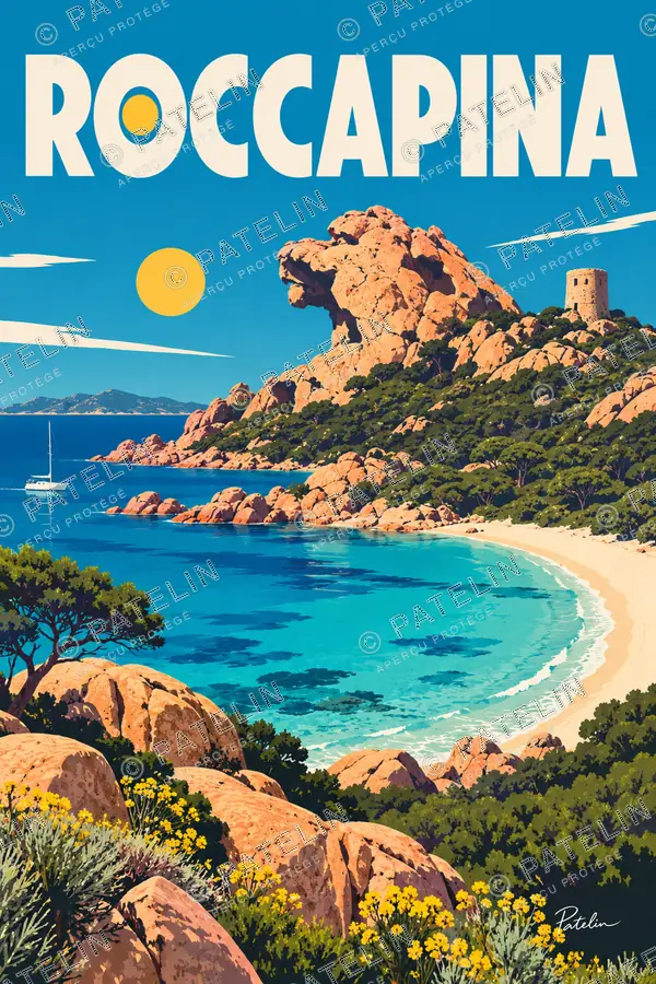 Illustration Roccapina — Roccapina, style Pop