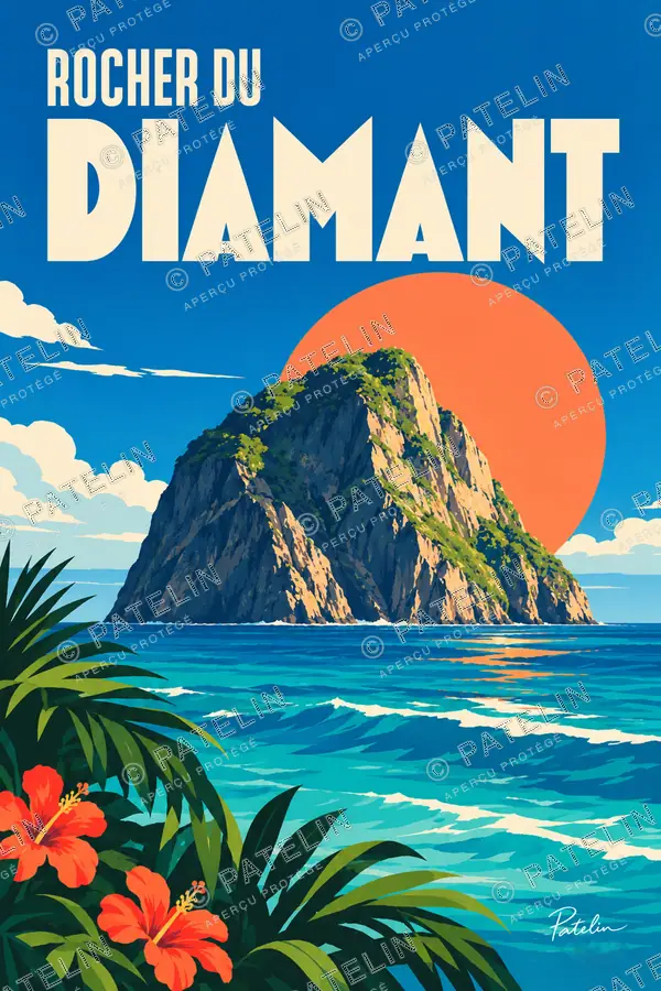 Illustration Rocher du Diamant — Rocher du Diamant, style Pop