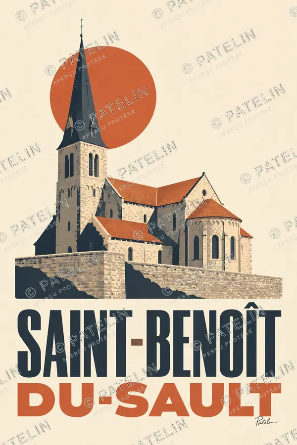 Illustration Saint-Benoît-du-Sault — Saint-Benoît-du-Sault, style Minimal