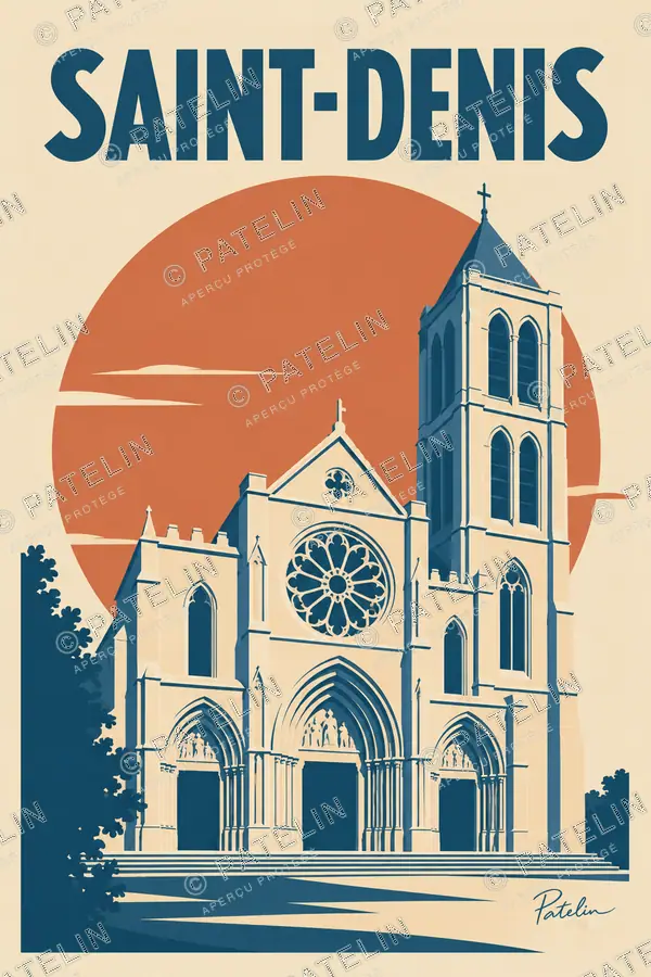 Illustration Saint-Denis — La basilique-cathédrale, style Minimal