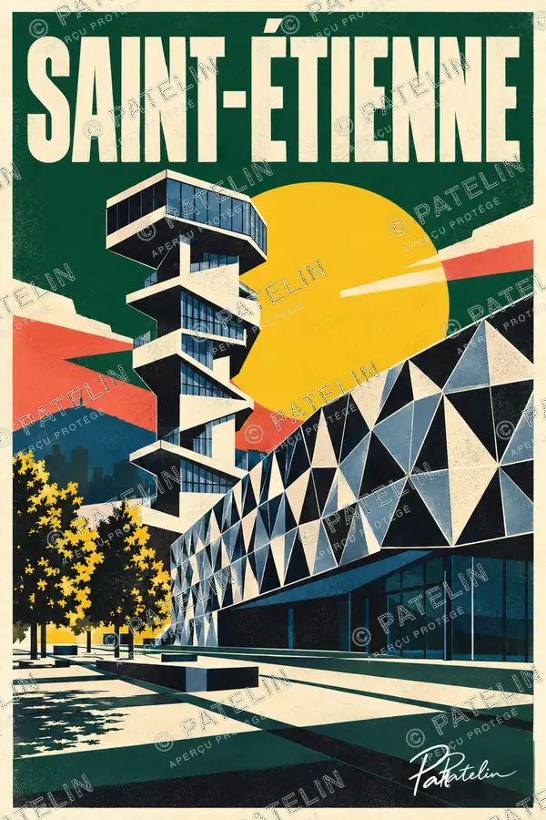 Illustration Saint-Étienne — L’architecture contemporaine, style Pop