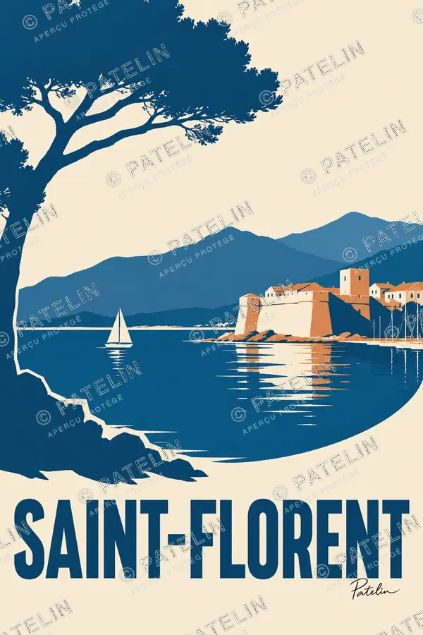 Illustration Saint-Florent — Saint-Florent, style Minimal