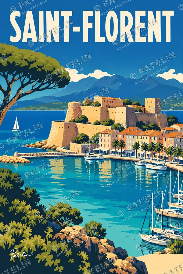 Illustration Saint-Florent — Saint-Florent, style Pop