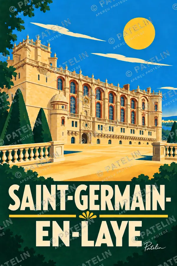 Illustration Saint-Germain-en-Laye — Le château, style Pop