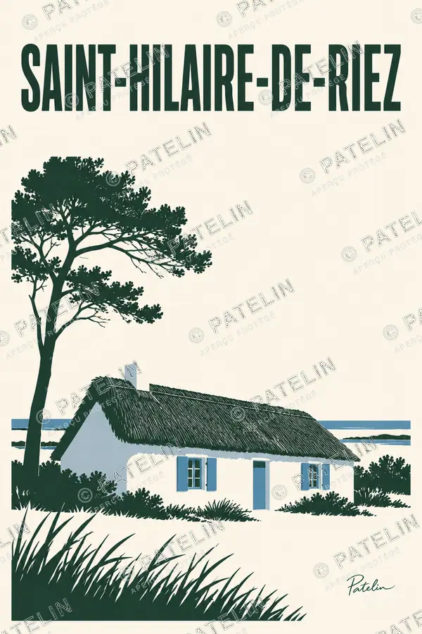 Illustration Saint-Hilaire-de-Riez — La bourrine sous le pin, style Minimal