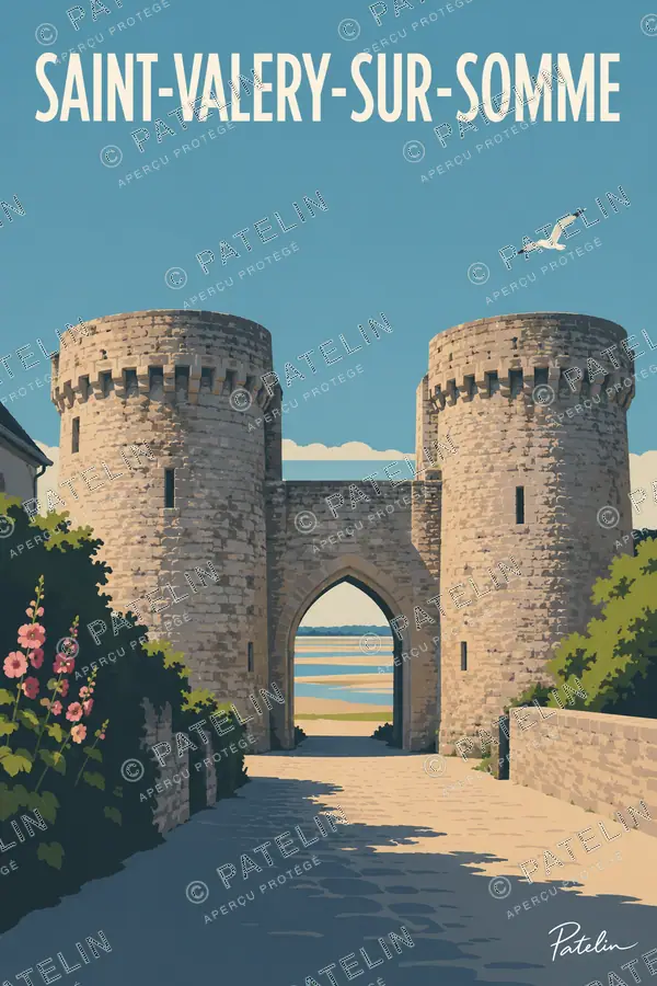 Illustration Saint-Valery-sur-Somme — La porte Guillaume fleurie, style Minimal