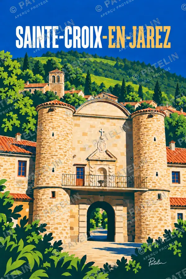 Illustration Sainte-Croix-en-Jarez — La porte de la chartreuse, style Pop