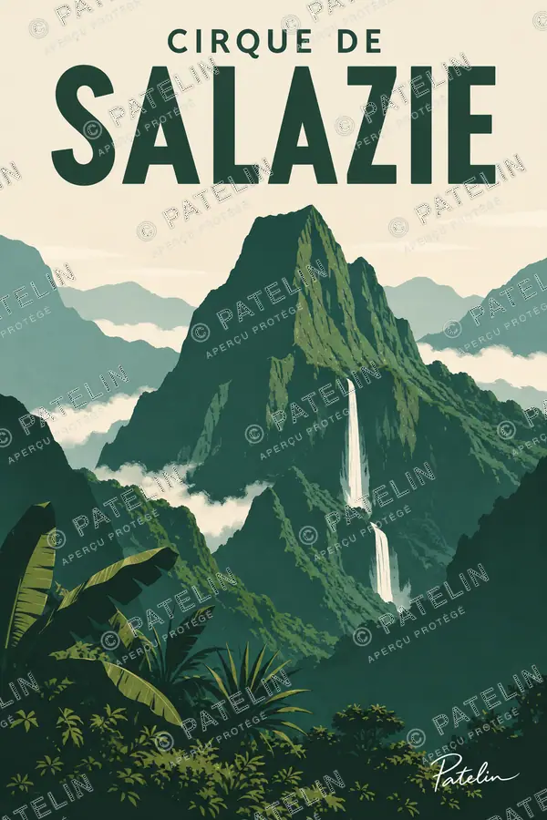 Illustration Salazie — Le cirque de Salazie, style Minimal
