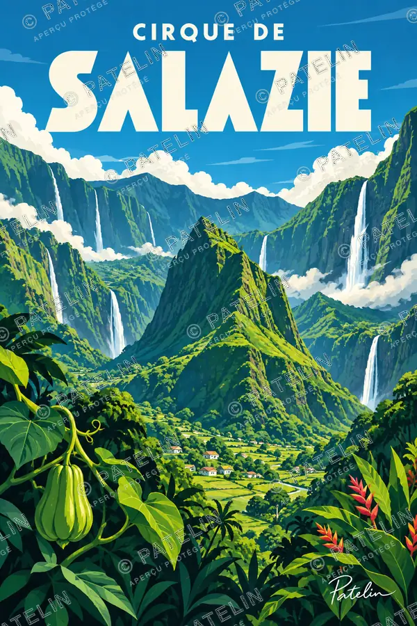 Illustration Salazie — Le cirque de Salazie, style Pop