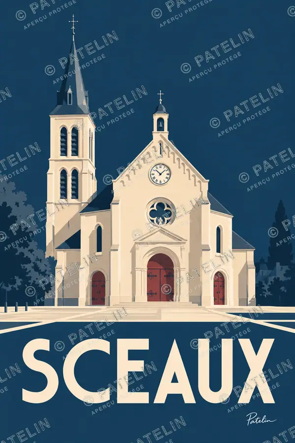 Illustration Sceaux — L’église Saint-Jean-Baptiste, style Minimal