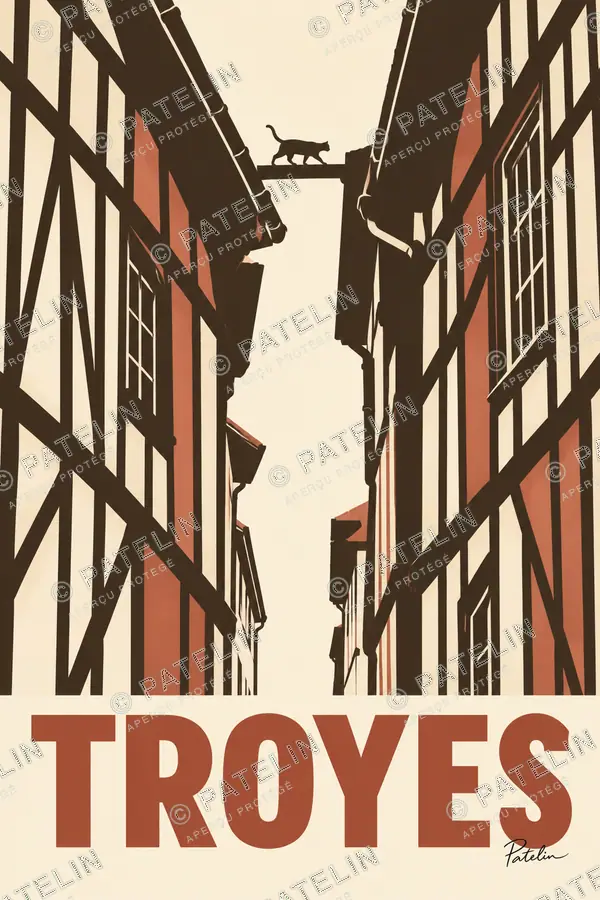 Illustration Troyes — Troyes, style Minimal