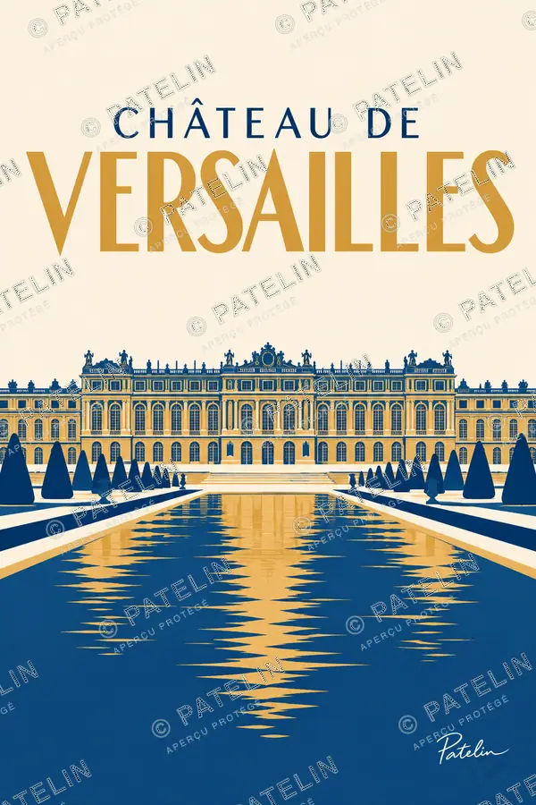 Illustration Versailles — Le château de Versailles, style Minimal