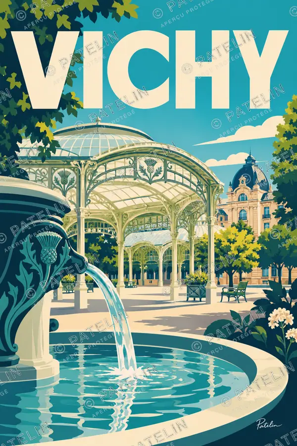 Illustration Vichy — Vichy, style Pop