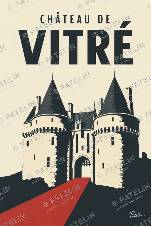 Illustration Vitré — Le château de Vitré, style Minimal