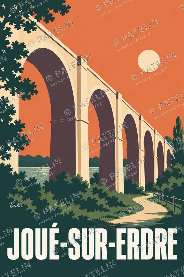 Illustration Joué-sur-Erdre — Les arches dans la lumière, style Minimal