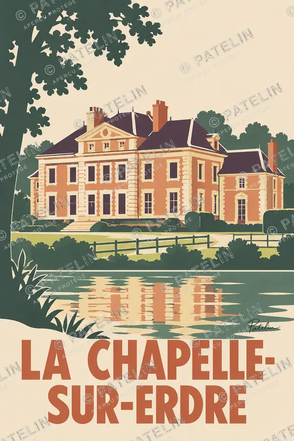 Illustration La Chapelle-sur-Erdre — Le château de la Poterie au fil de l’eau, style Minimal
