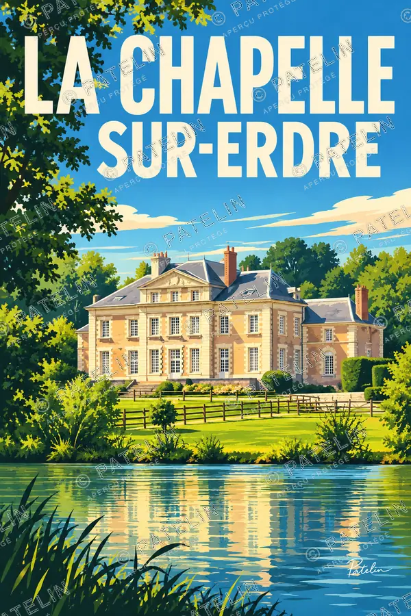 Illustration La Chapelle-sur-Erdre — Le château de la Poterie au fil de l’eau, style Pop