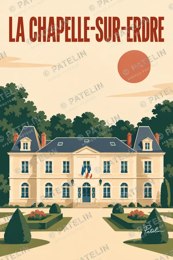 Illustration La Chapelle-sur-Erdre — La mairie sous le soleil, style Minimal