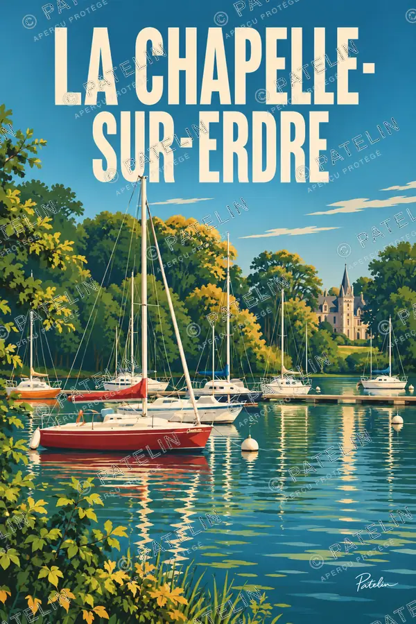 Illustration La Chapelle-sur-Erdre — Les voiliers de la Grimaudière, style Pop