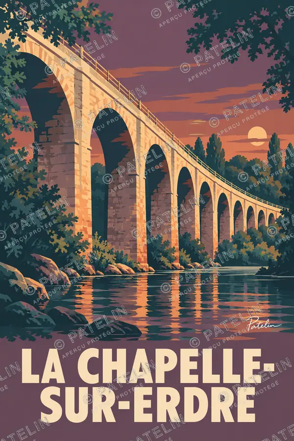 Illustration La Chapelle-sur-Erdre — Les arches du viaduc de la Verrière, style Pop