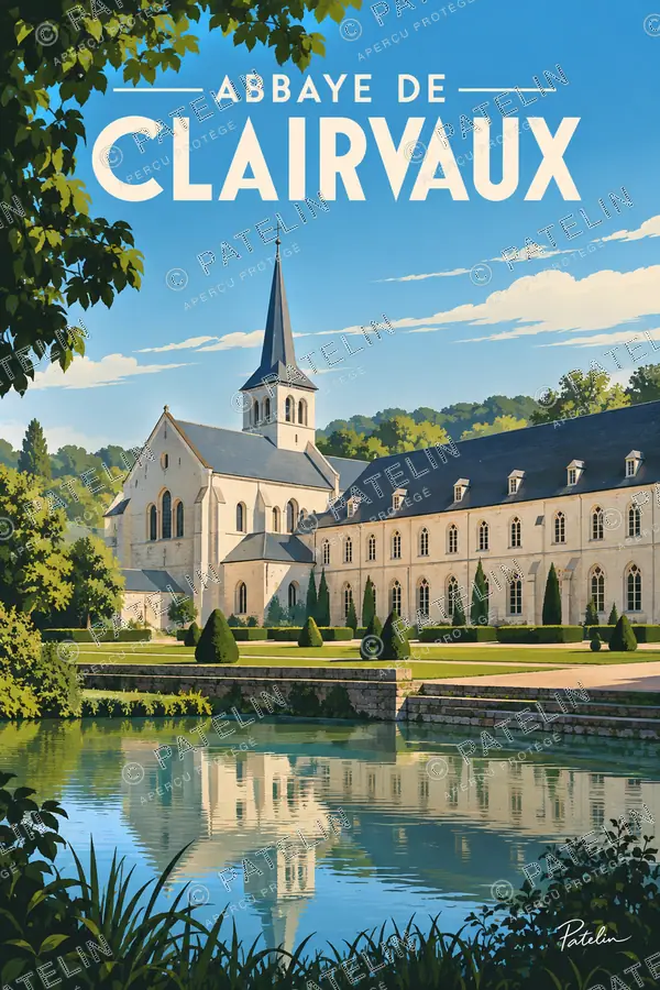 Illustration Abbaye de Clairvaux — L’abbaye de Clairvaux — vue 2, style Pop