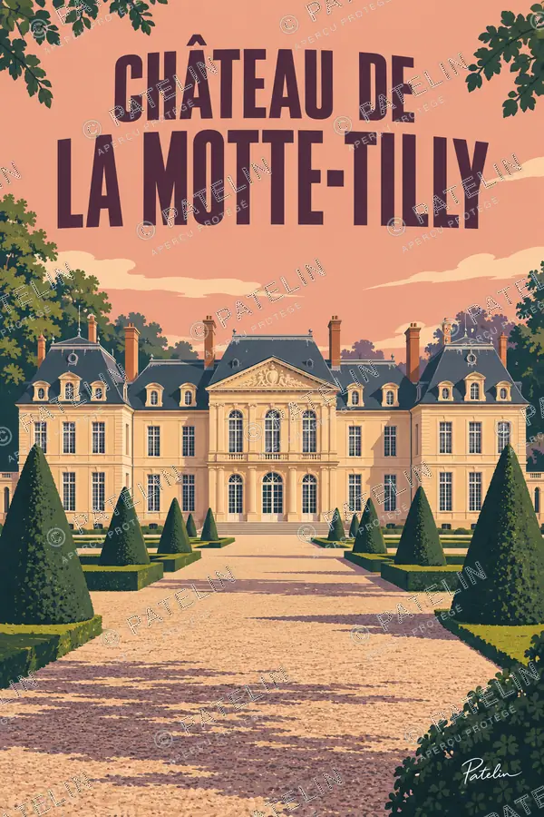 Illustration Château de La Motte-Tilly — Le château de La Motte-Tilly — vue 1, style Pop