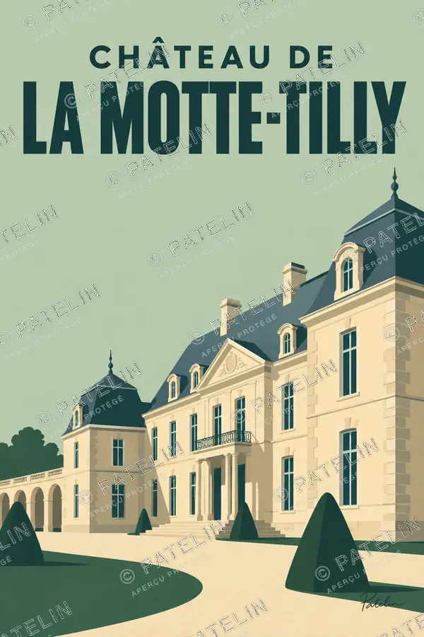 Illustration Château de La Motte-Tilly — Le château de La Motte-Tilly — vue 2, style Minimal