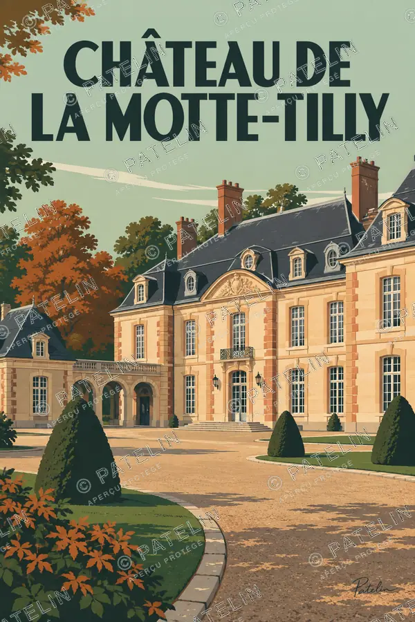 Illustration Château de La Motte-Tilly — Le château de La Motte-Tilly — vue 2, style Pop