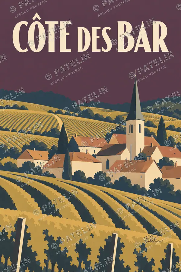 Illustration Côte des Bar — Côte des Bar — vue 2, style Minimal