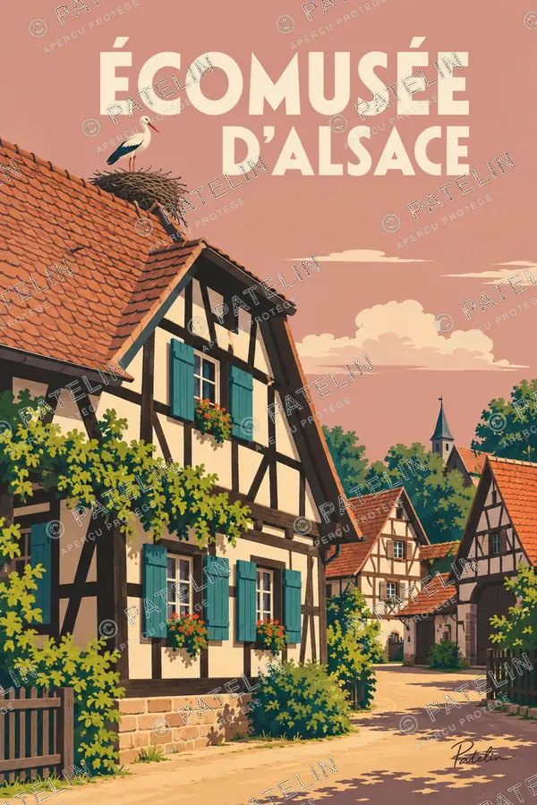 Illustration Écomusée d’Alsace — L’Écomusée d’Alsace — vue 1, style Pop