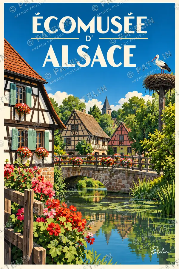 Illustration Écomusée d’Alsace — L’Écomusée d’Alsace — vue 2, style Pop