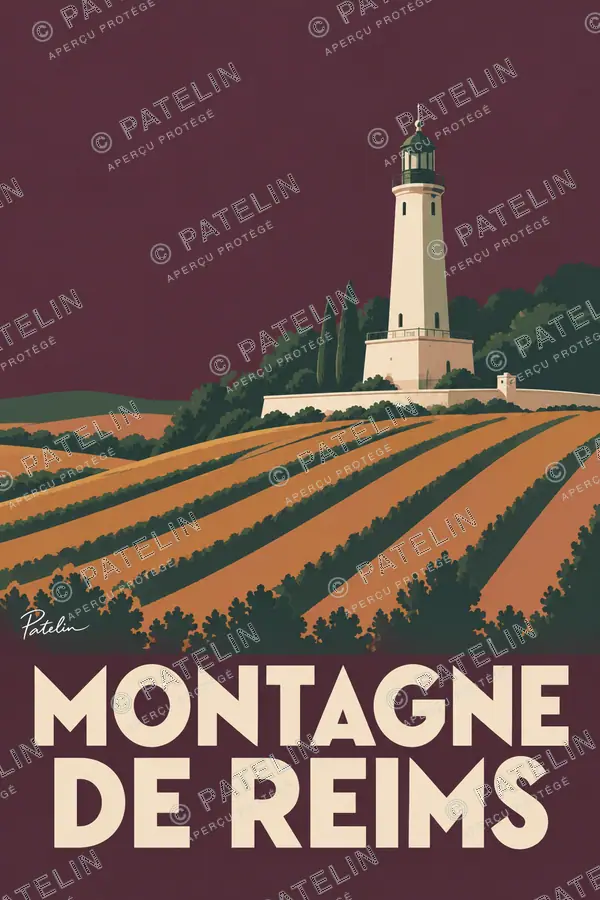 Illustration Montagne de Reims — Montagne de Reims — vue 1, style Minimal
