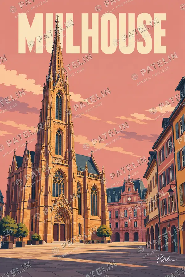 Illustration Mulhouse — Mulhouse — vue 1, style Pop