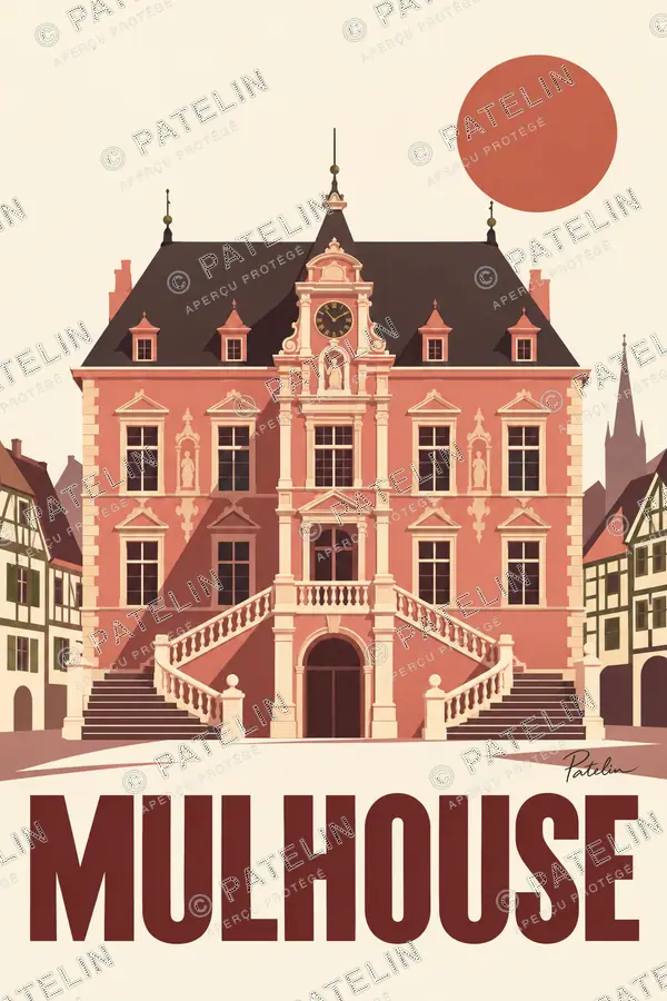 Illustration Mulhouse — Mulhouse — vue 2, style Minimal
