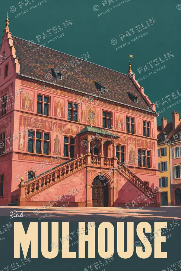 Illustration Mulhouse — Mulhouse — vue 2, style Pop
