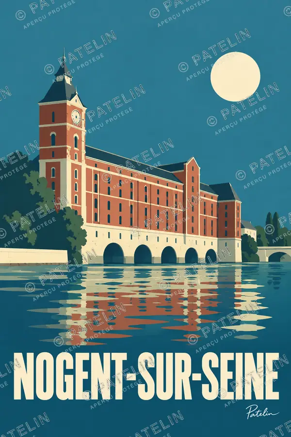 Illustration Nogent-sur-Seine — Nogent-sur-Seine — vue 1, style Minimal